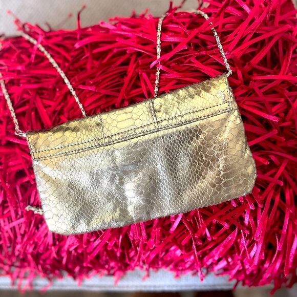 Snakeskin Clutch with Chain - Picture 2 of 3